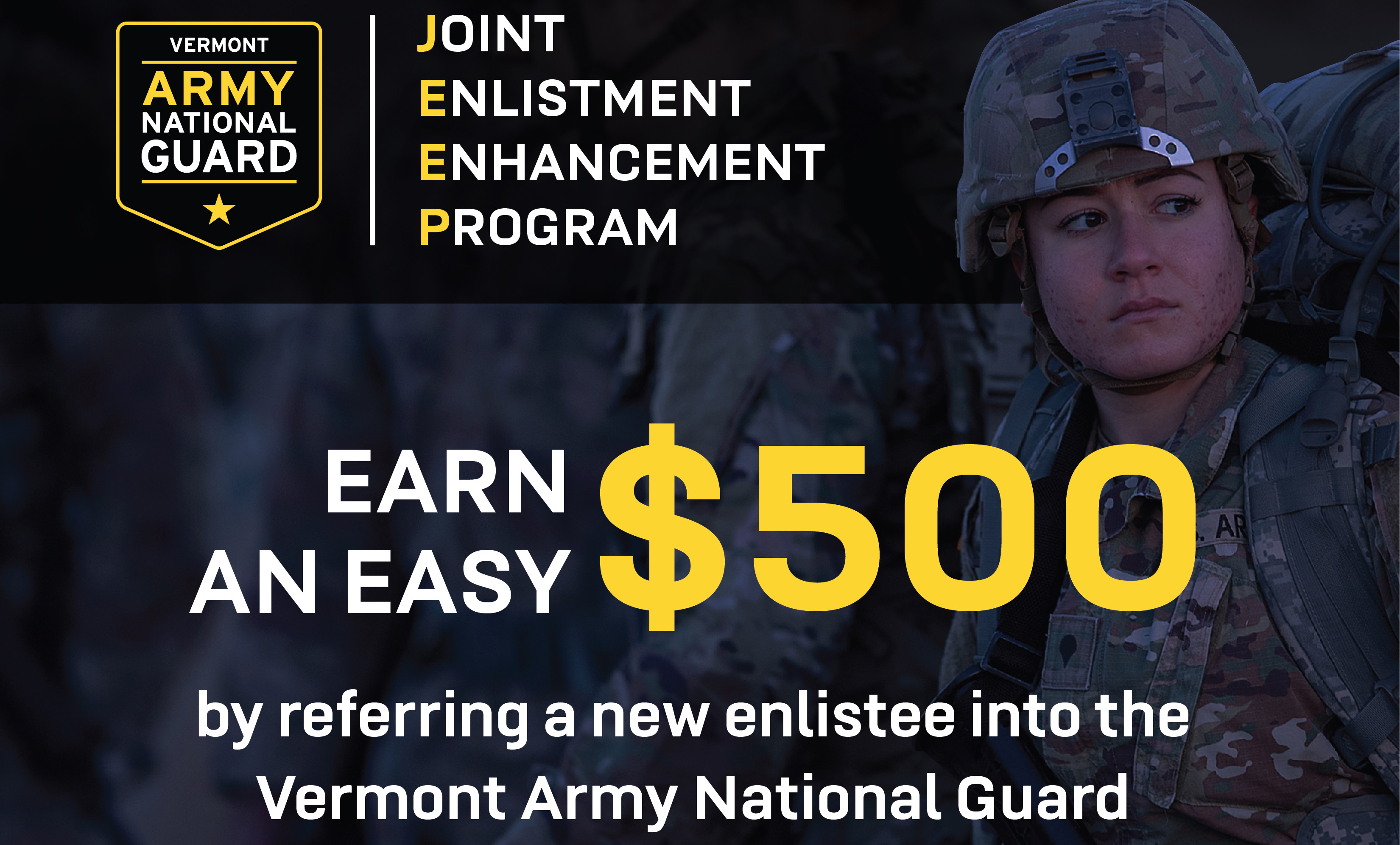 √ Vermont National Guard Enlistment Bonus Va Navy USA